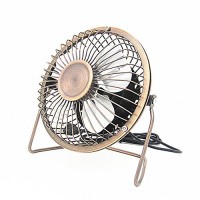 Ruigee 4-Inch Mini Desktop USB Fan 360°Rotating Desktop Small Portable Cooling Fan for Home Office (4inch  Bronze) - B07CWSFYJQ